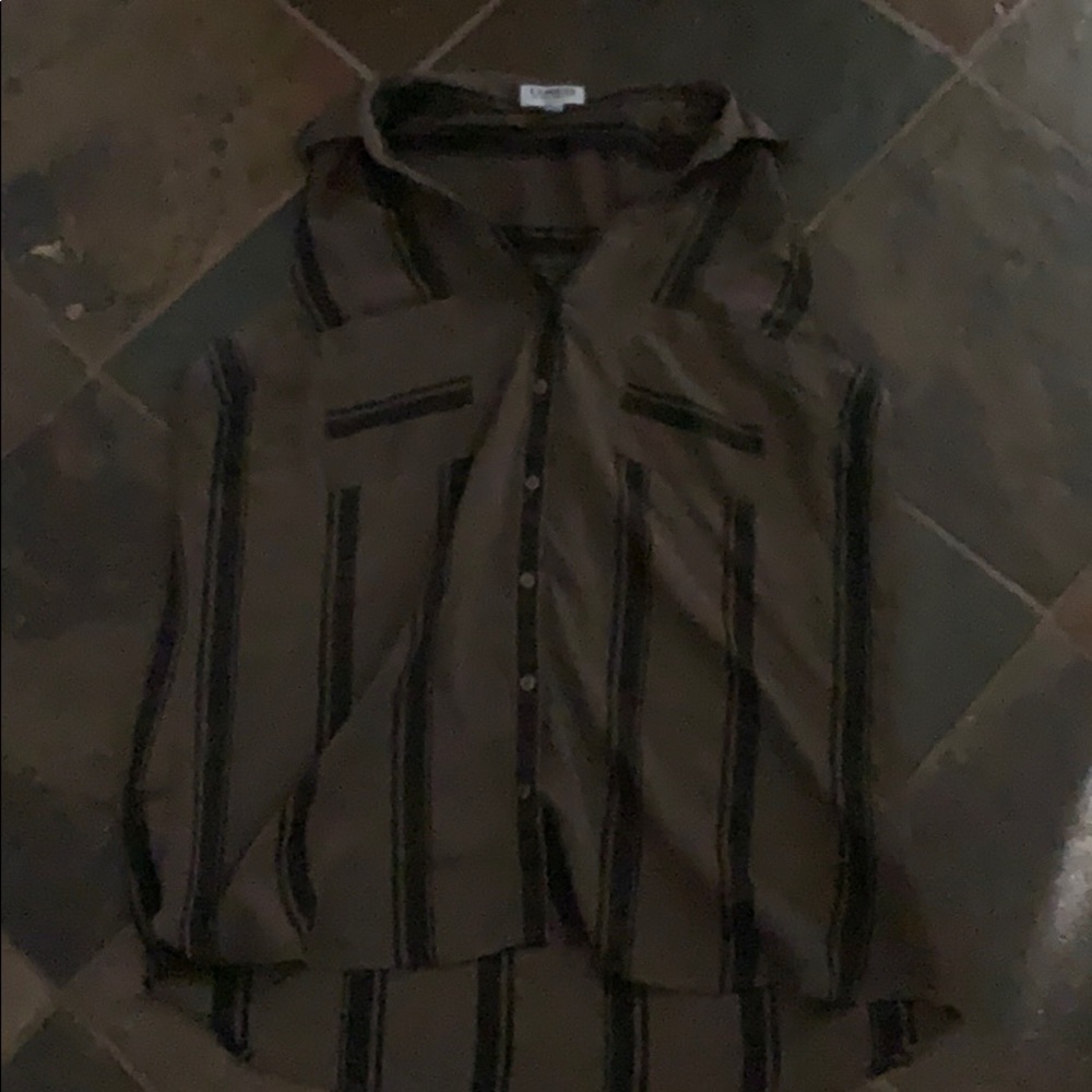 Express sleeveless button down dress shirt